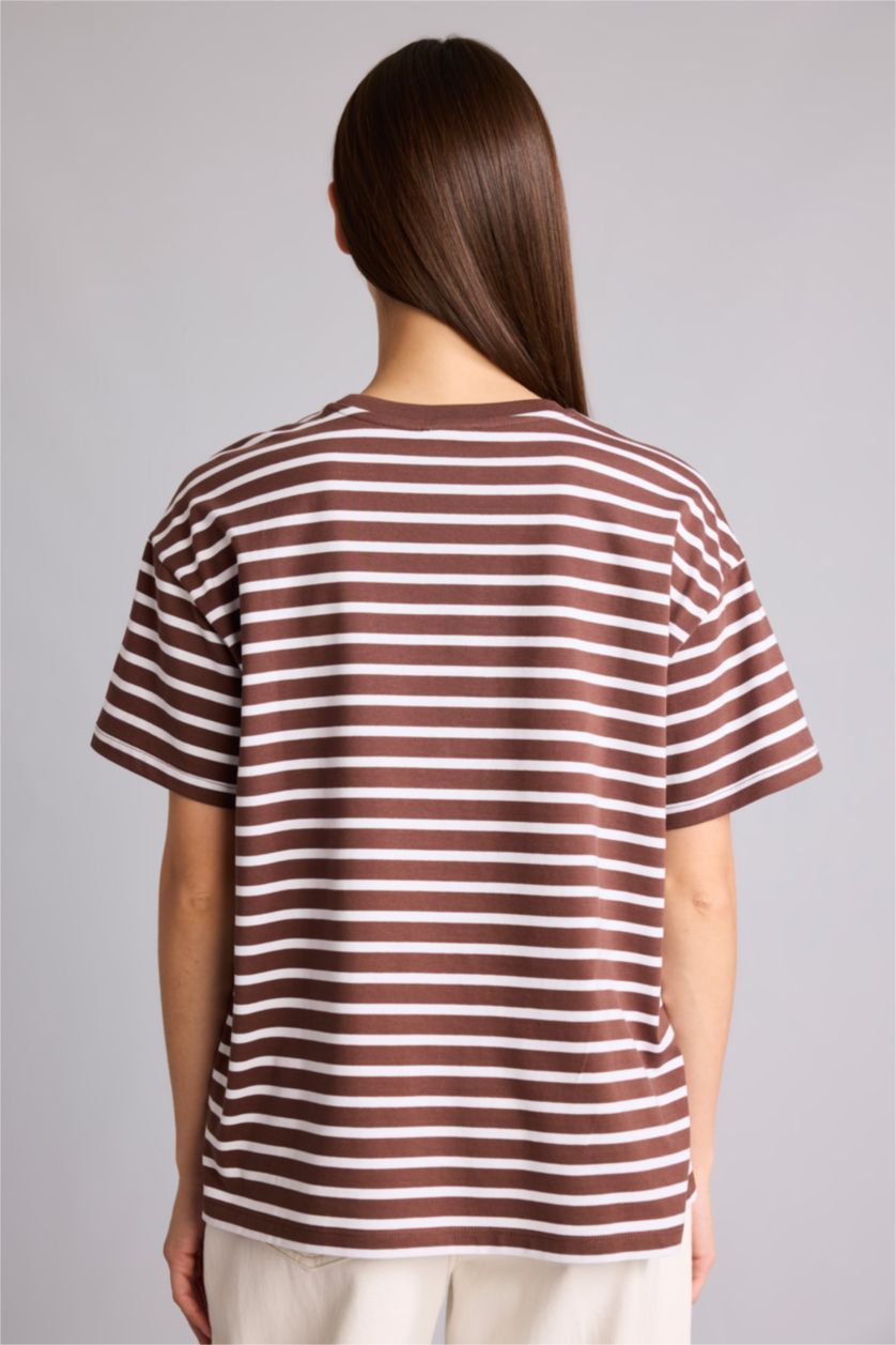 Women Brown Oversize Fit Short Sleeve T-Shirt