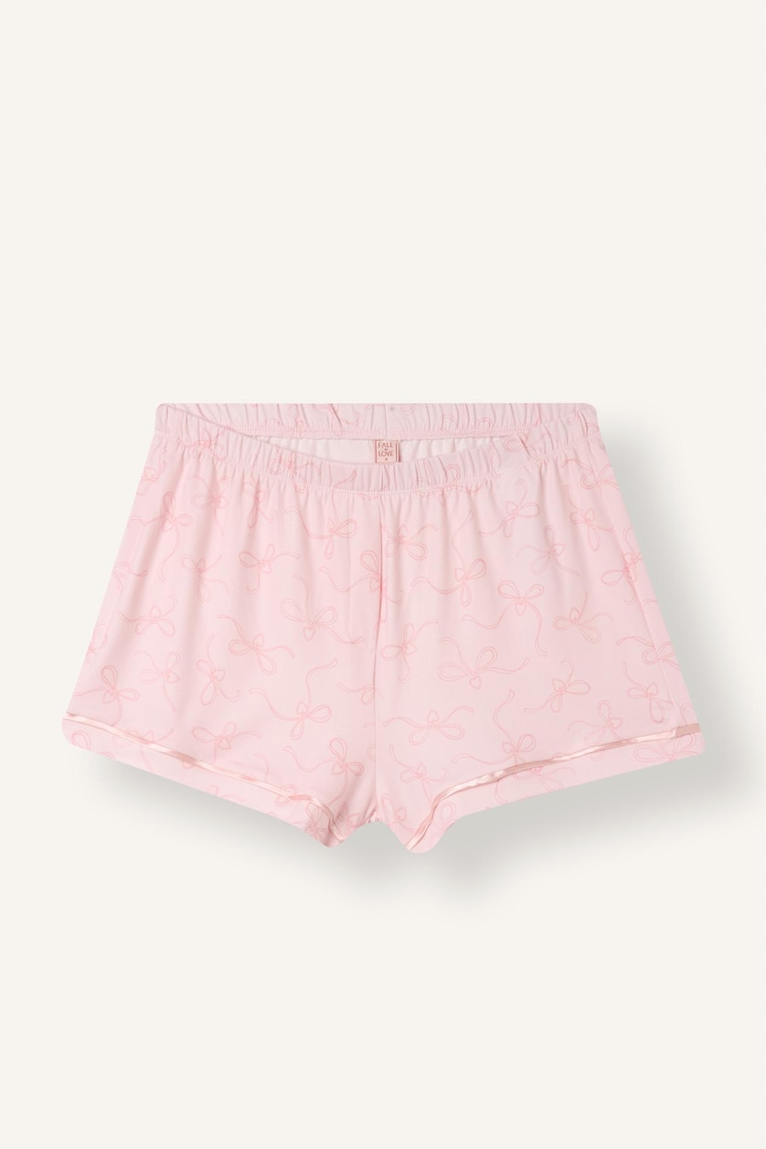 Kadın Açık Pembe Regular Fıt Kısa Kollu Üst Kısa Paça Şort Softshell Pijama Takımı