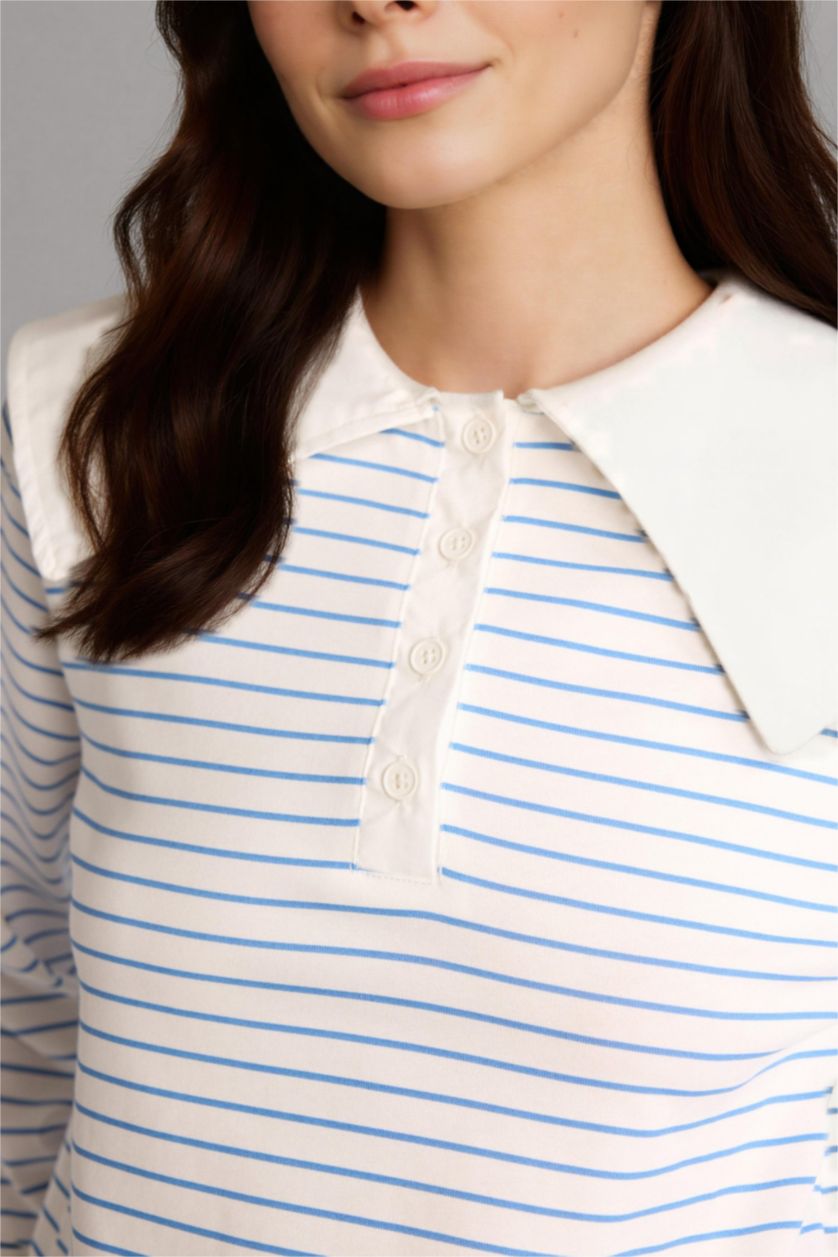 WOMAN Blue Loose Fit Long Sleeve Tunic