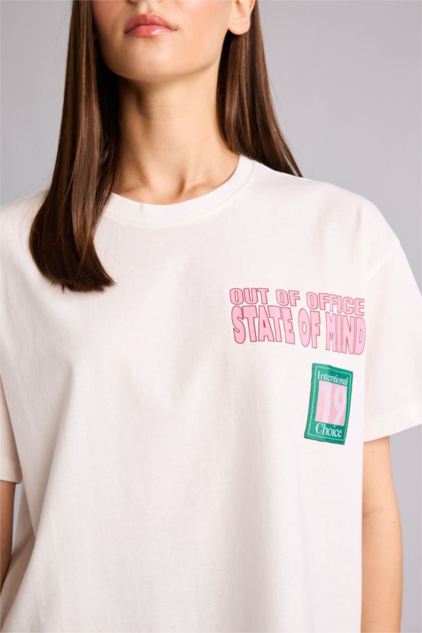 WOMAN White Oversize Fit Short Sleeve T-Shirt