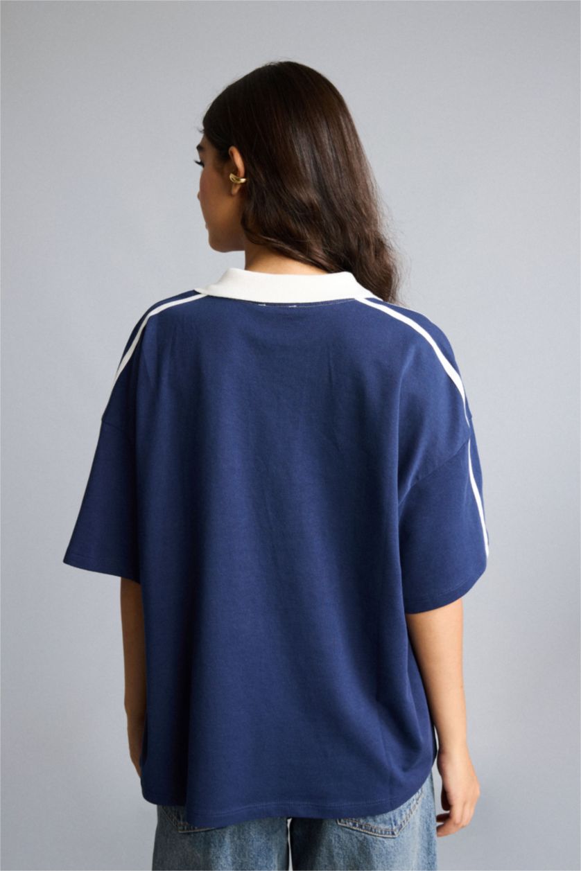 WOMAN NAVY Oversize Fit Short Sleeve T-Shirt
