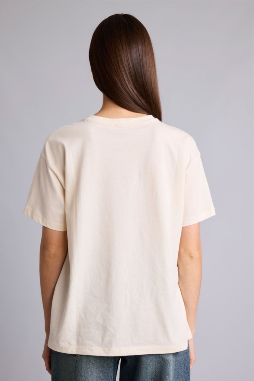 WOMAN Ecru Short Sleeve T-Shirt