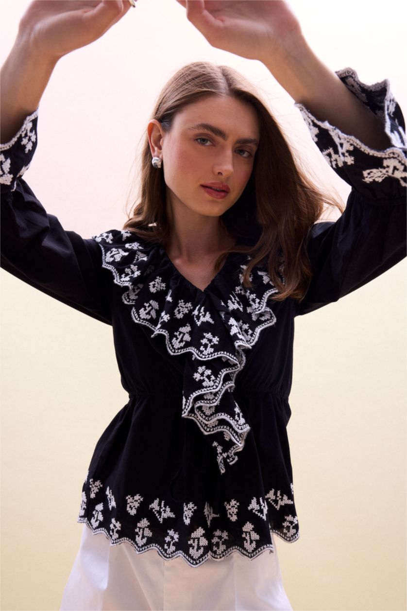 Women Black Regular Fit Voile