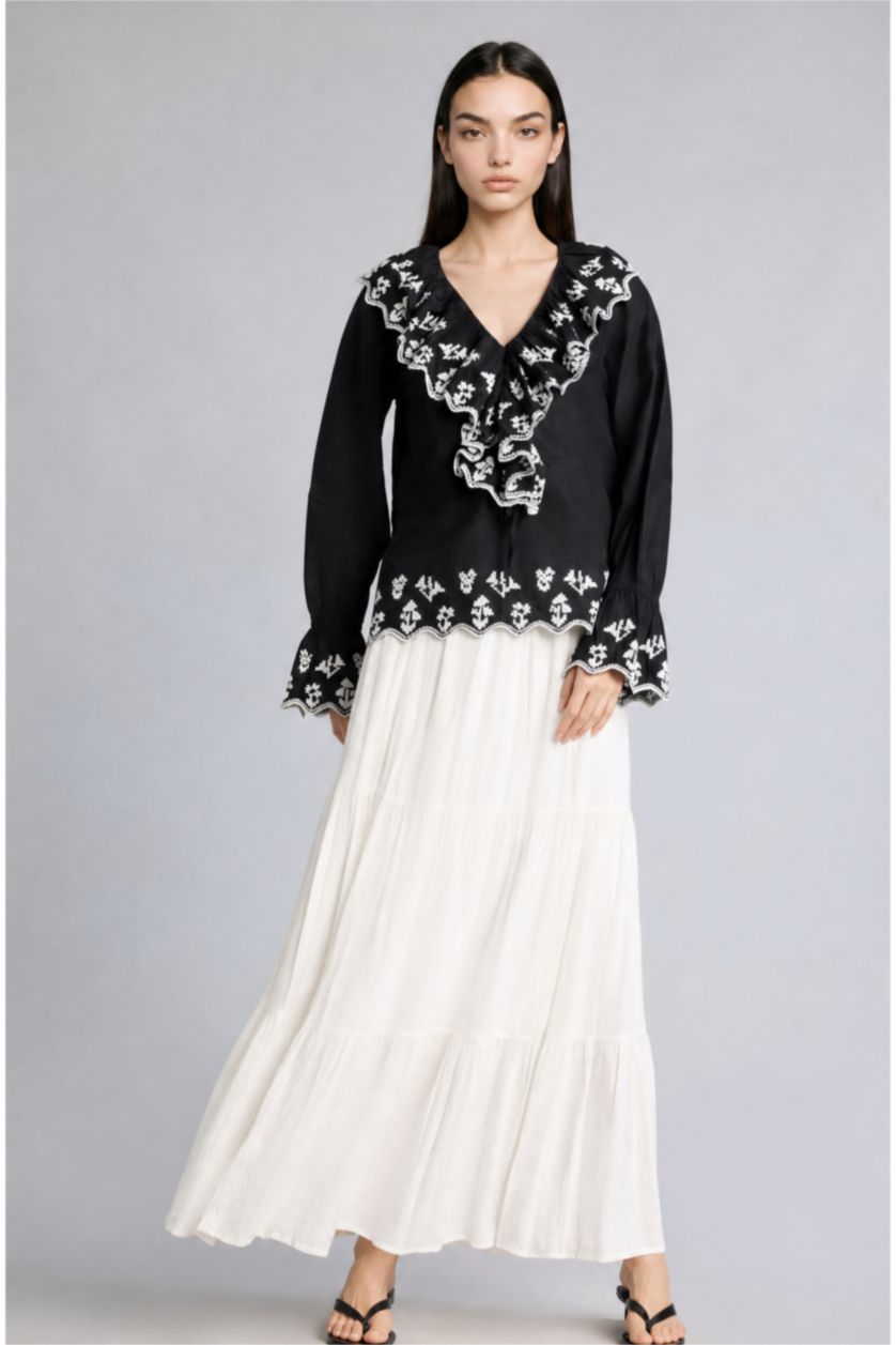 Women Black Regular Fit Voile