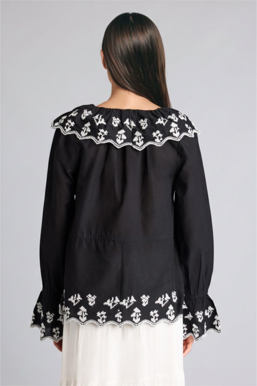 Women Black Regular Fit Voile