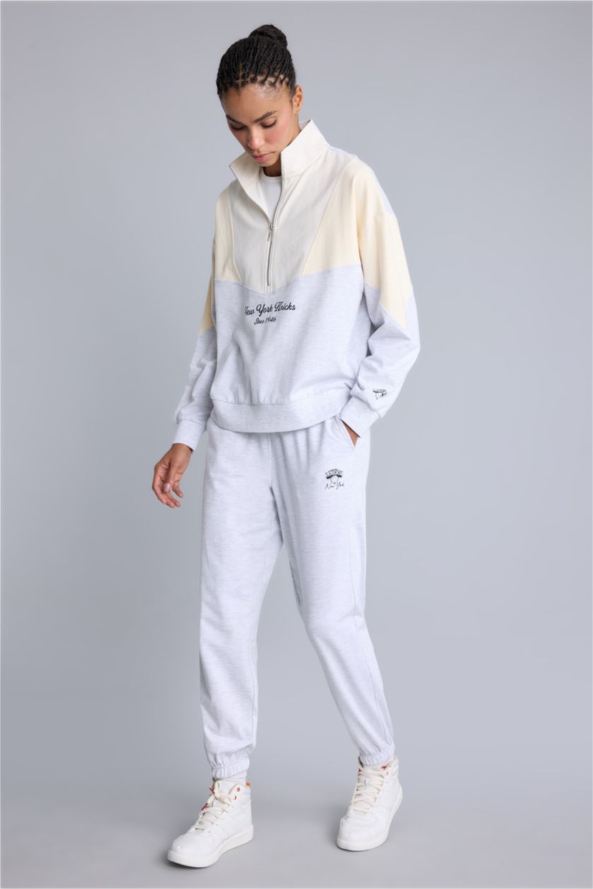 WOMAN Light Grey Melange jogger Trousers