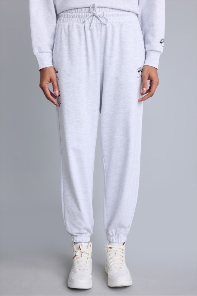 WOMAN Light Grey Melange jogger Trousers