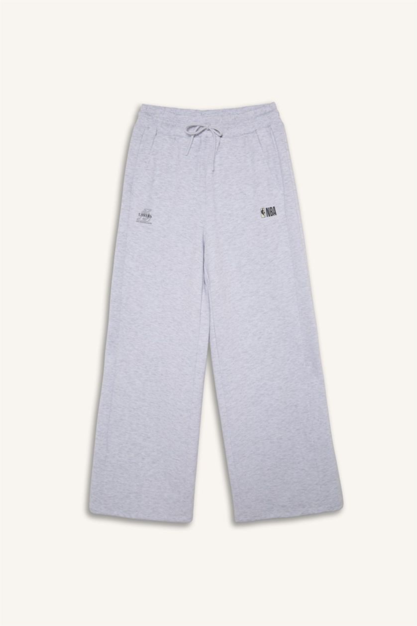 نساء ميلانج رمادي فاتح Wide Leg Trousers
