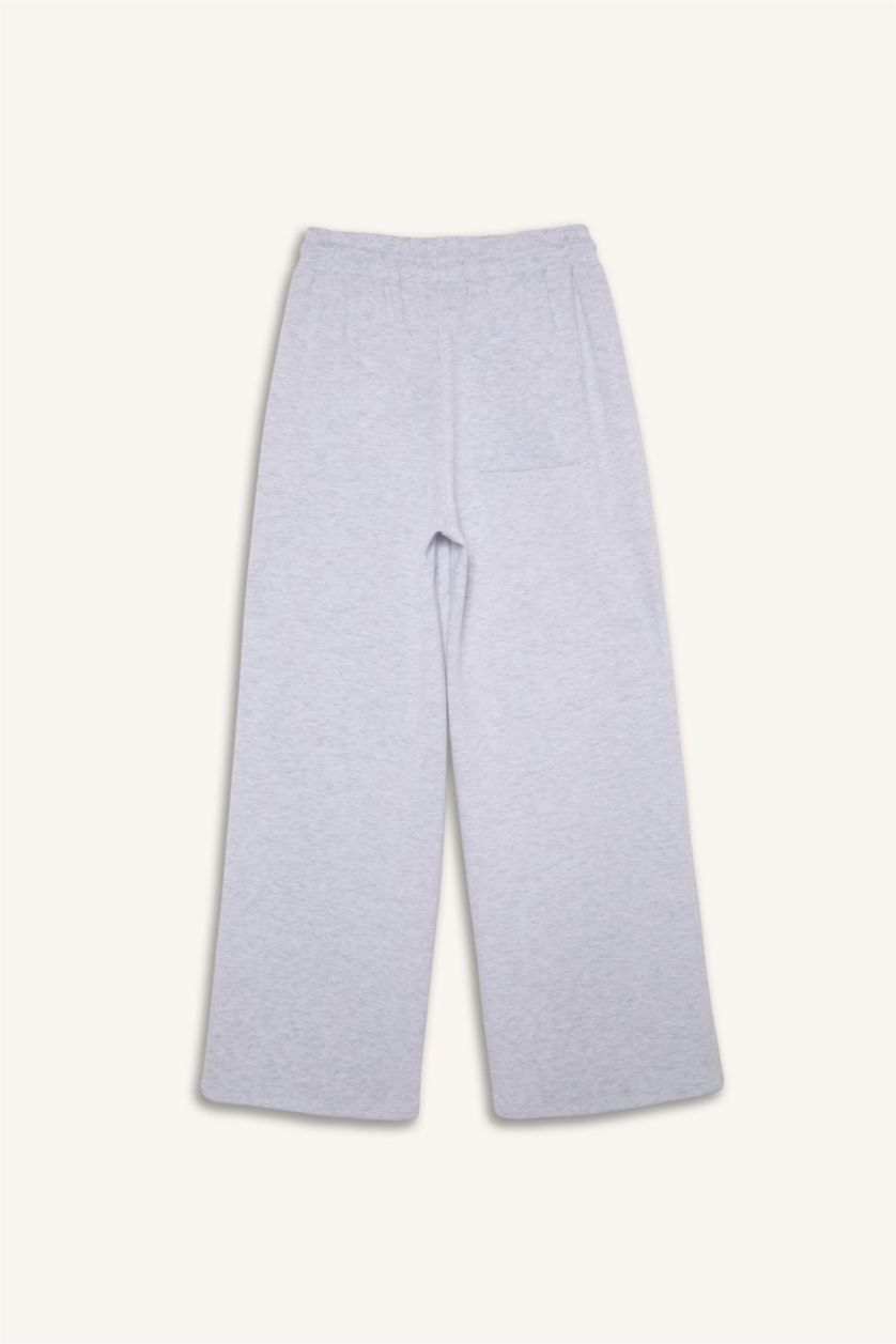 نساء ميلانج رمادي فاتح Wide Leg Trousers