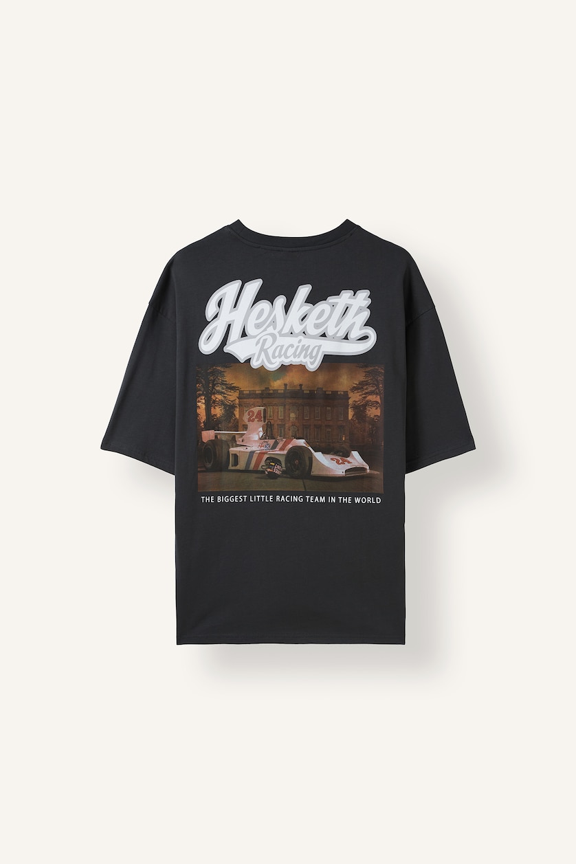 Men Anthracite Boxy Fit Short Sleeve T-Shirt