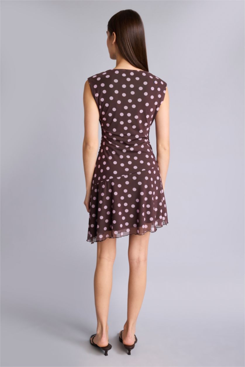 Women Brown Tulle Mini Dress