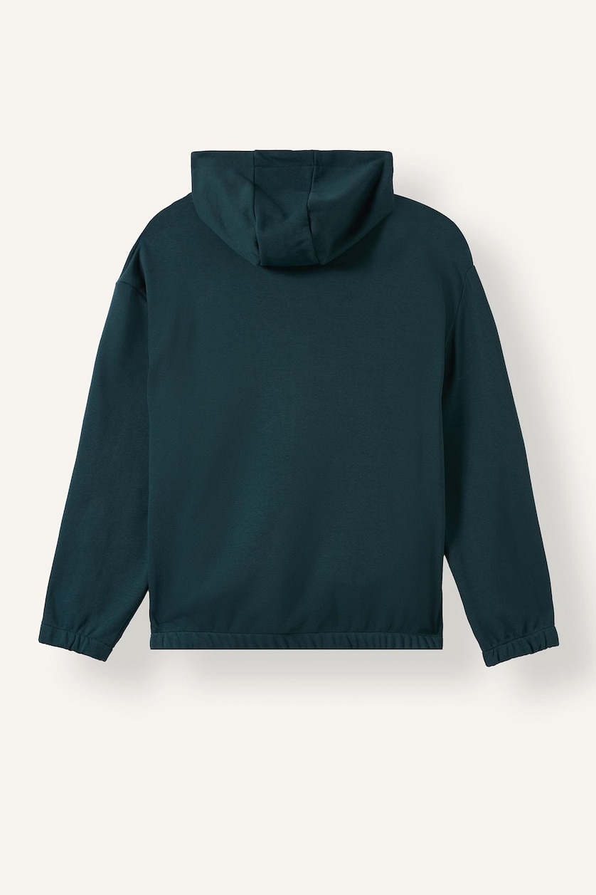 MAN Dark Green Boxy Fit Piping Detail Basic Hoodie
