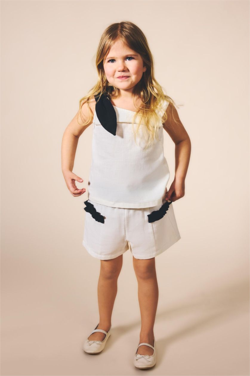 Малыши девочки Бежевый Хлопковые шорты Regular Fit для девочек малышей