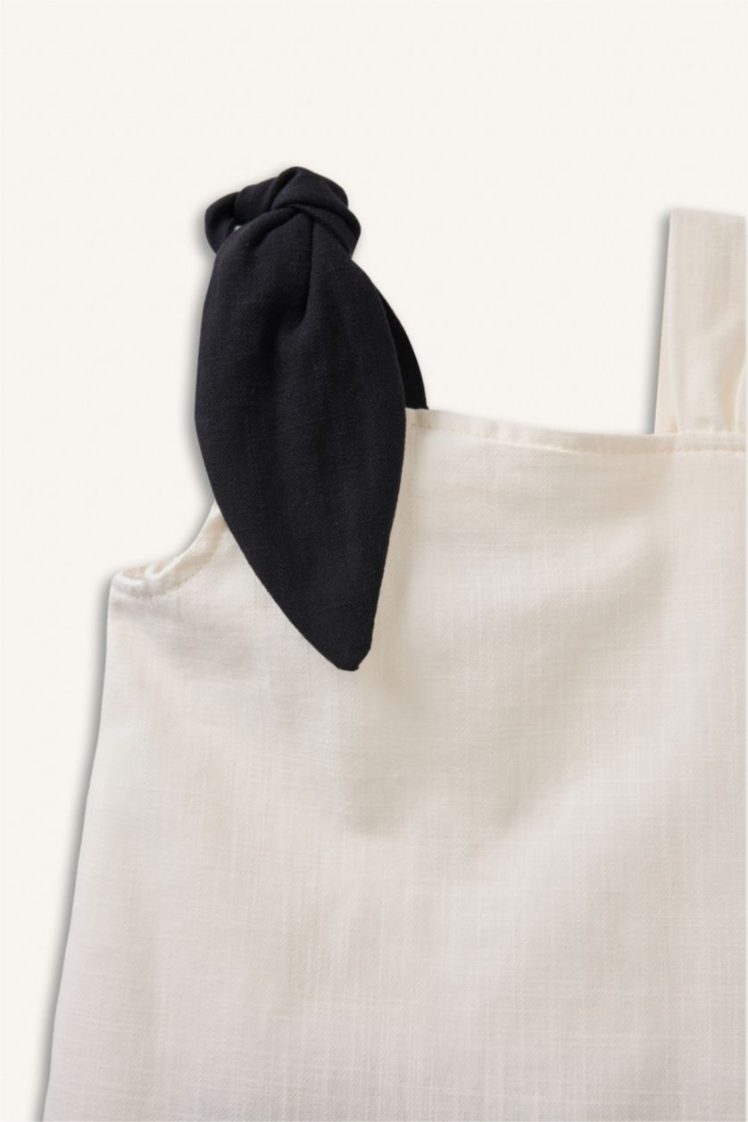 Kız Bebek Ekru Regular Fıt Pamuklu Şort Kız Bebek