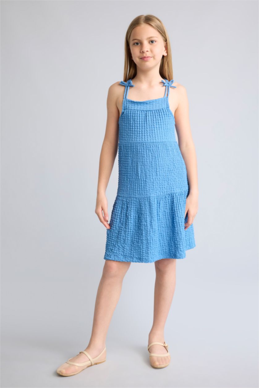 Young Girls - Teen Girls Blue Sleeveless Knitted Dress