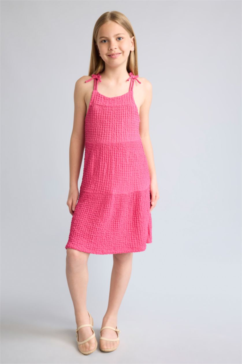 Young Girls - Teen Girls Fushsia Sleeveless Knitted Dress
