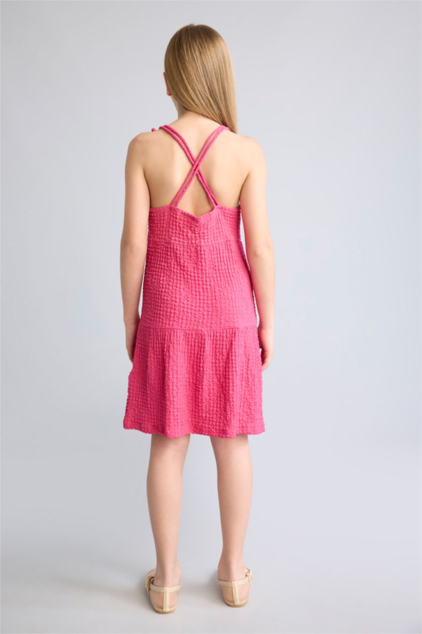 Young Girls - Teen Girls Fushsia Sleeveless Knitted Dress