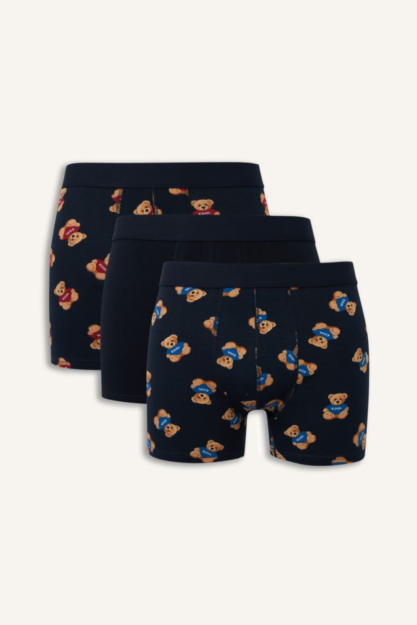 Erkek Lacivert Regular Fıt 3'lü Boxer