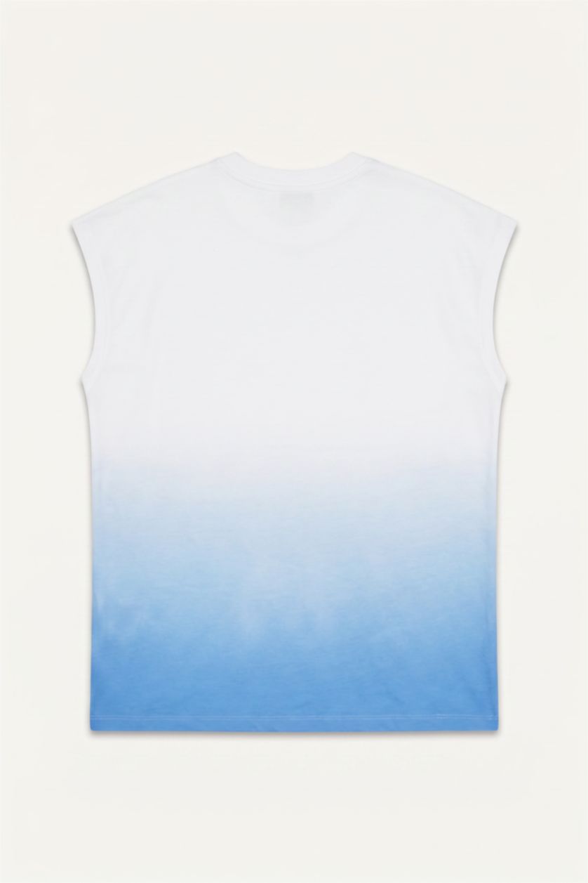 GARÇONS Bleu T-shirt imprimé palmier à col rond et manches courtes pour garçon