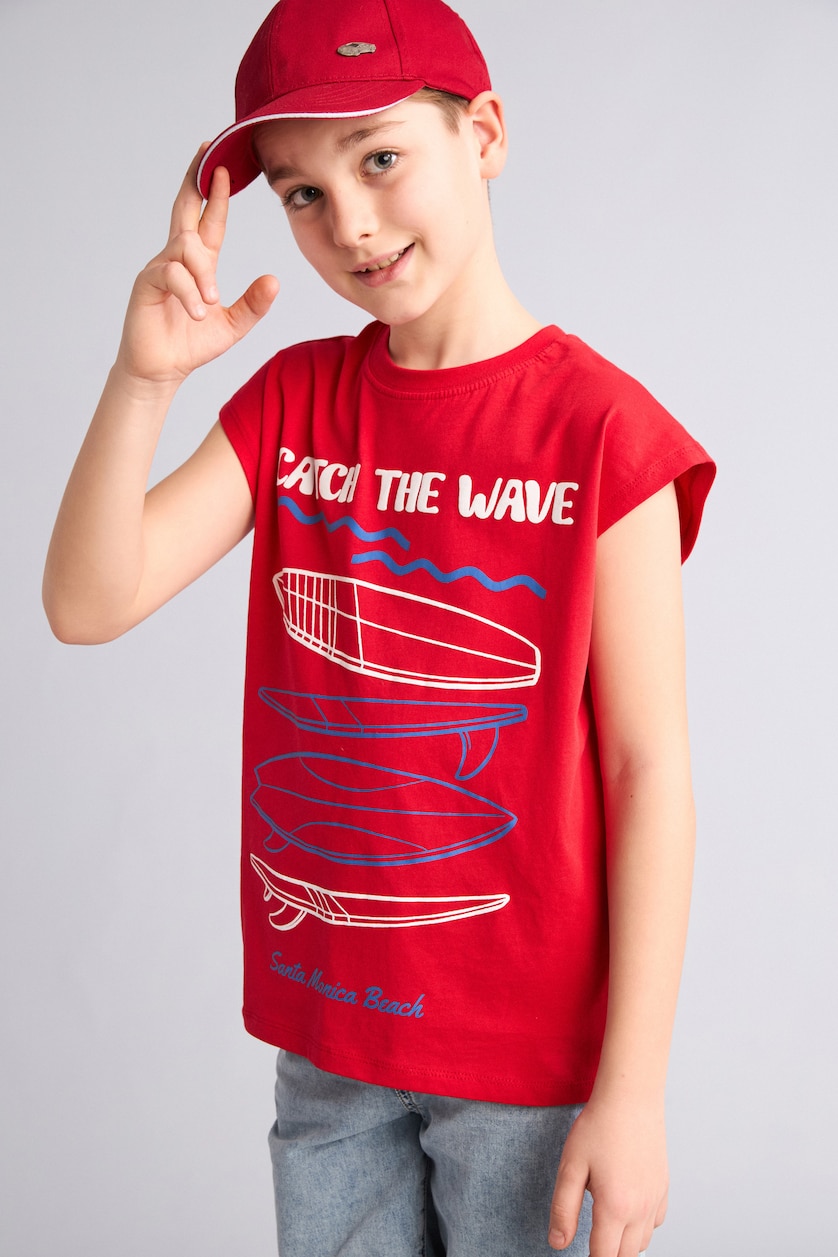 Young Boys - Teen Boys Red Boy Oversize Fit Tank Top