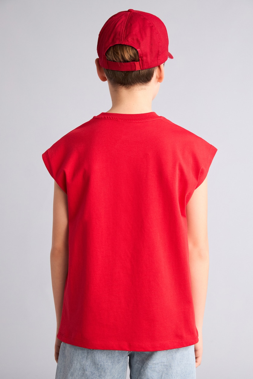 Young Boys - Teen Boys Red Boy Oversize Fit Tank Top