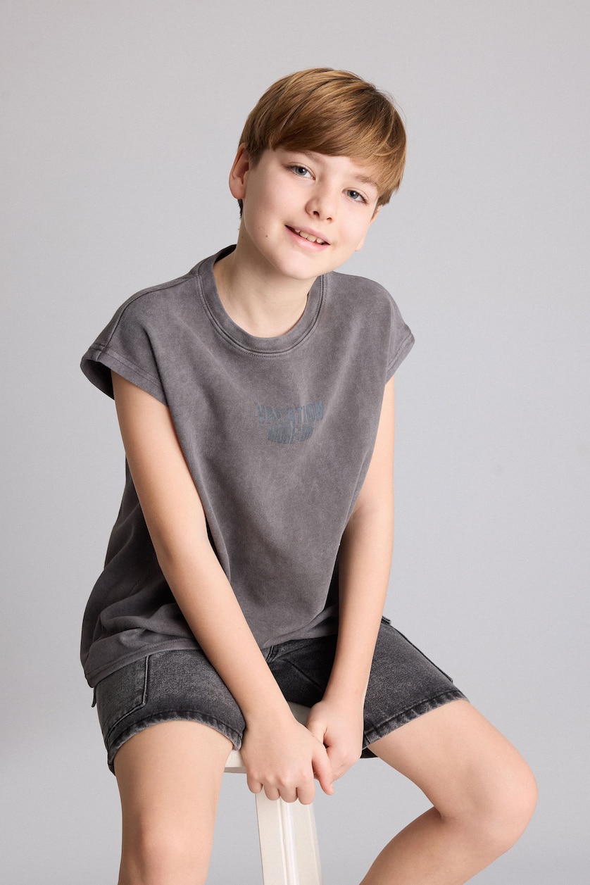 Young Boys - Teen Boys Dark Grey Boy Tank Top
