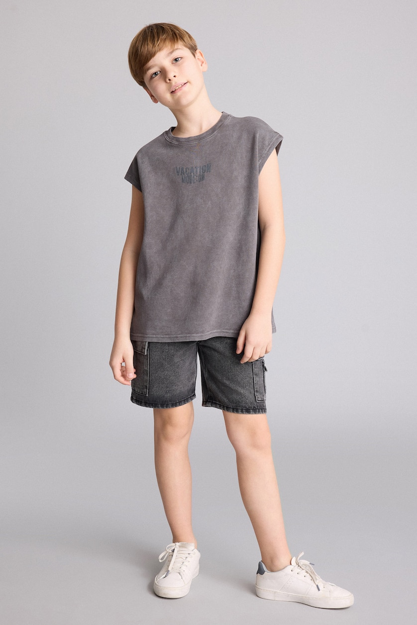 Young Boys - Teen Boys Dark Grey Boy Tank Top