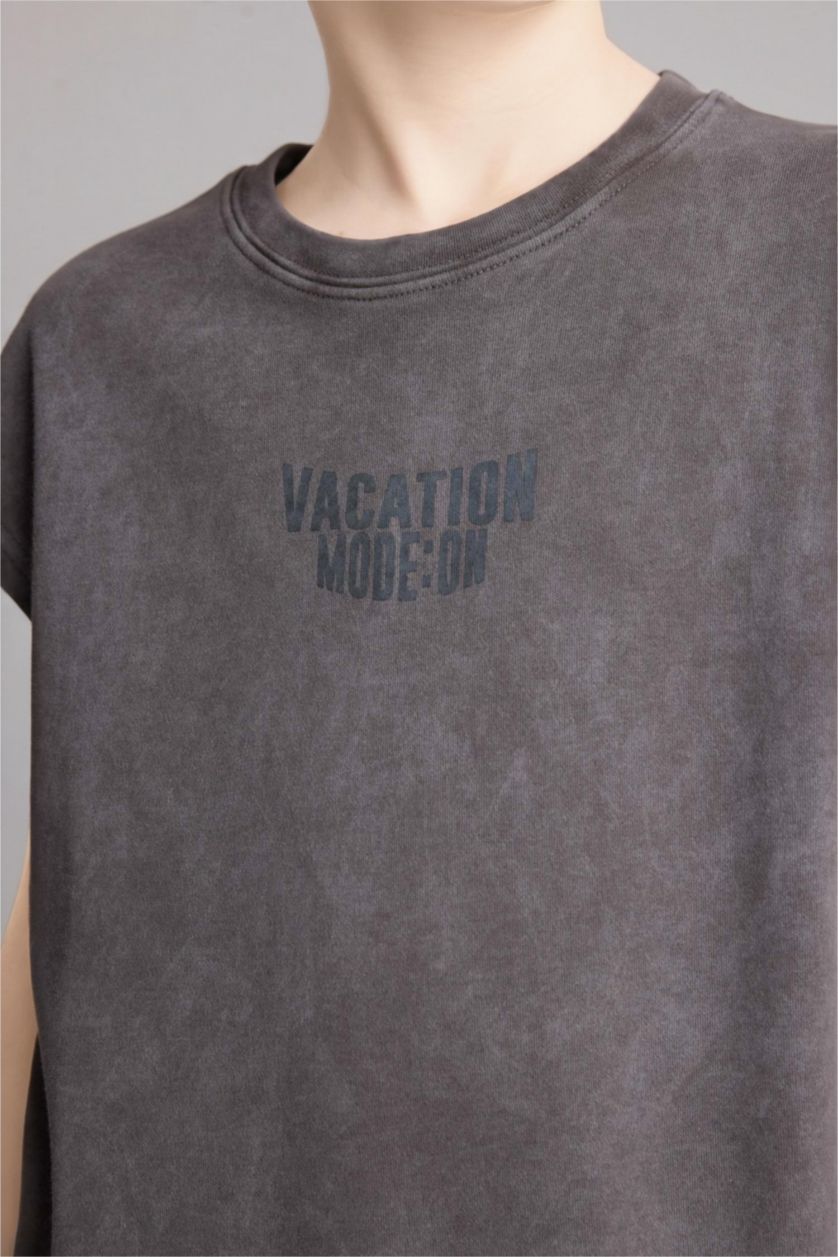 Boys & Teens Dark Grey تيشيرت ولادي بياخة مستديرة