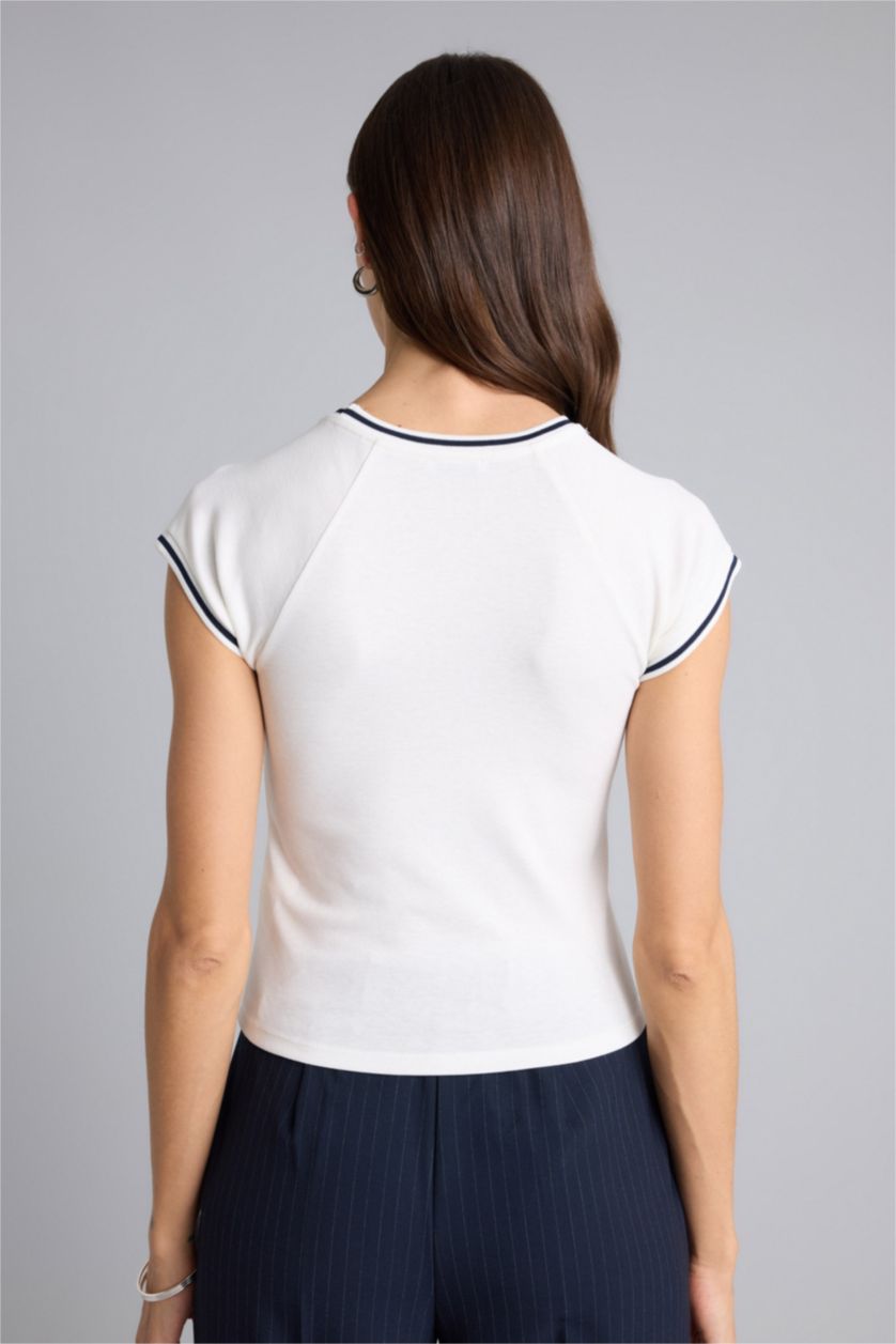 Woman Ecru Woman Short Sleeve T-Shirt