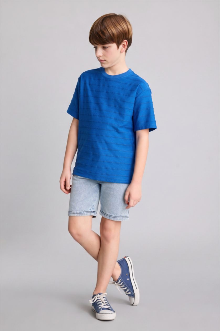 BOYS & TEENS Blue Boy New Regular Fit Short Sleeve T-Shirt