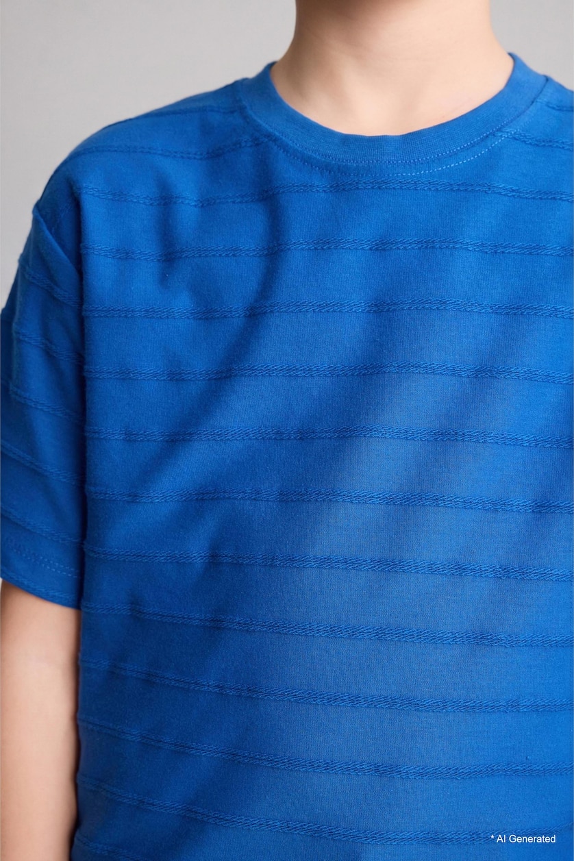 BOYS & TEENS Blue Boy New Regular Fit Short Sleeve T-Shirt