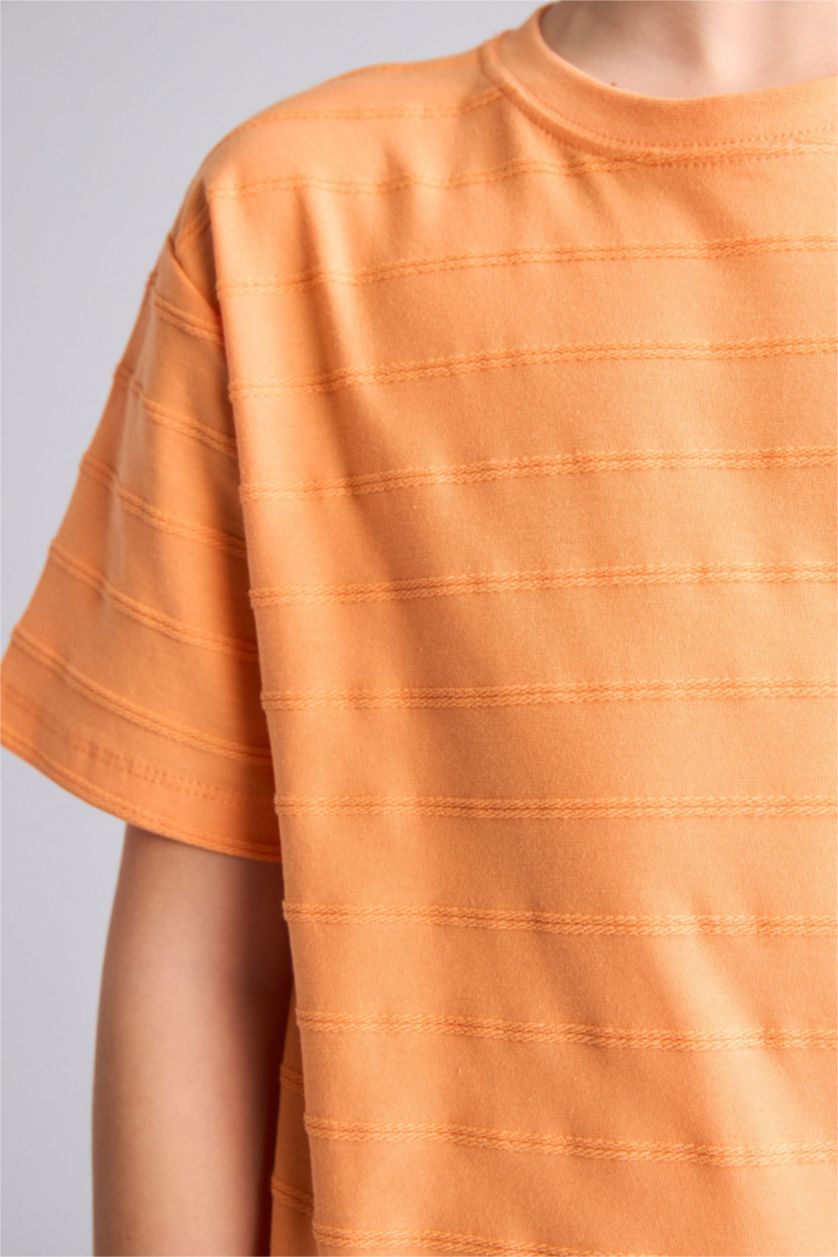 Erkek Çocuk - Genç Erkek Somon New Regular Fit Kısa kollu Tişört Erkek Çocuk