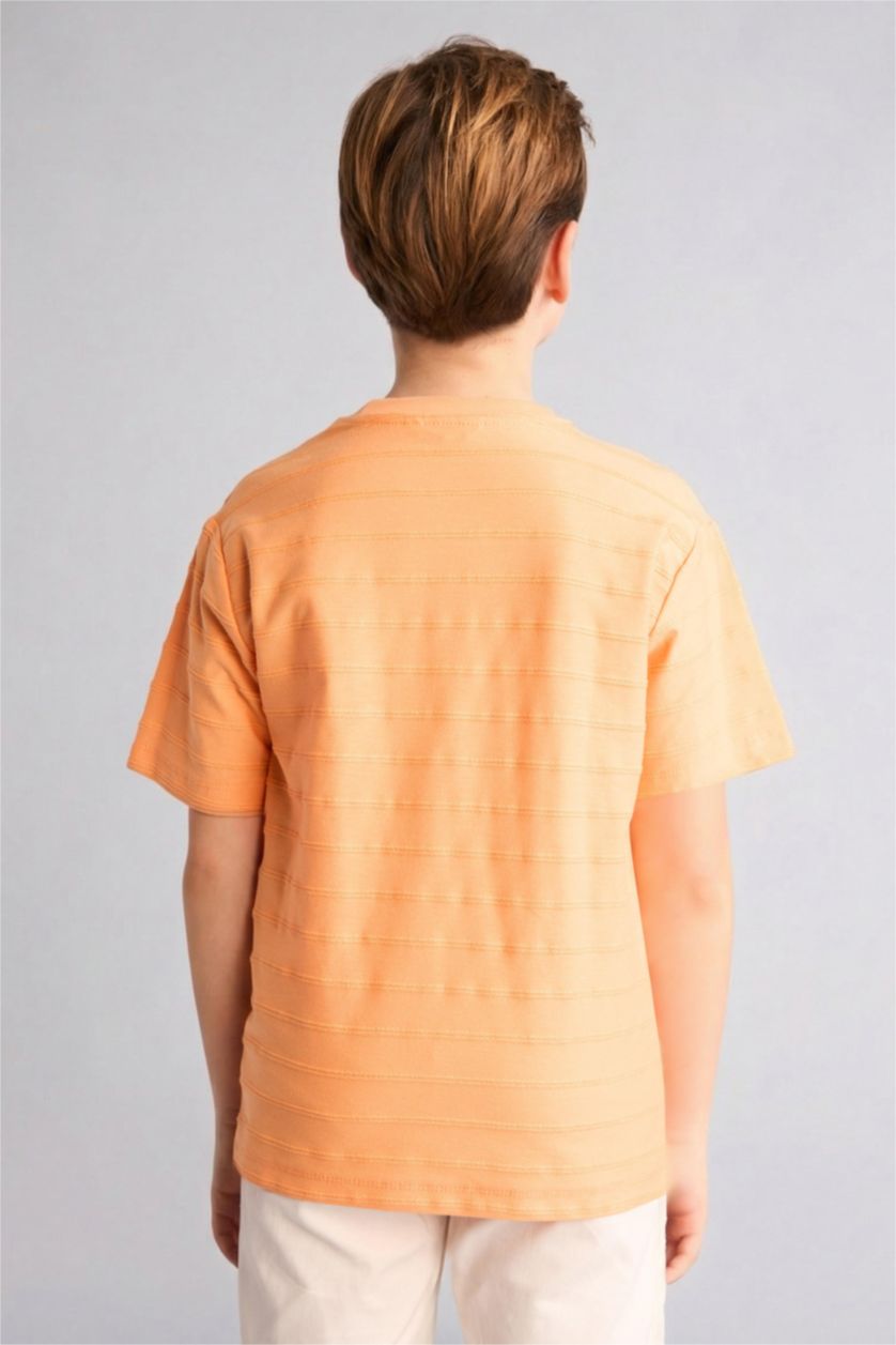 Erkek Çocuk - Genç Erkek Somon New Regular Fit Kısa kollu Tişört Erkek Çocuk