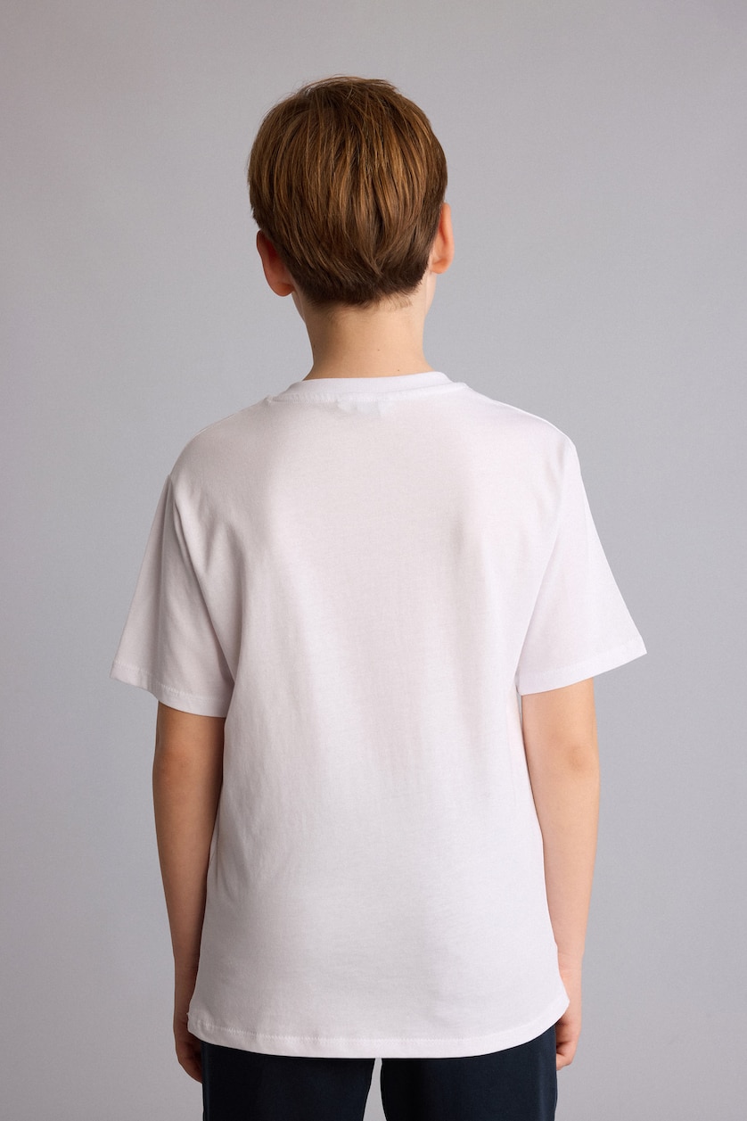 Young Boys - Teen Boys White Boy New Regular Fit Printed Short Sleeve T-Shirt