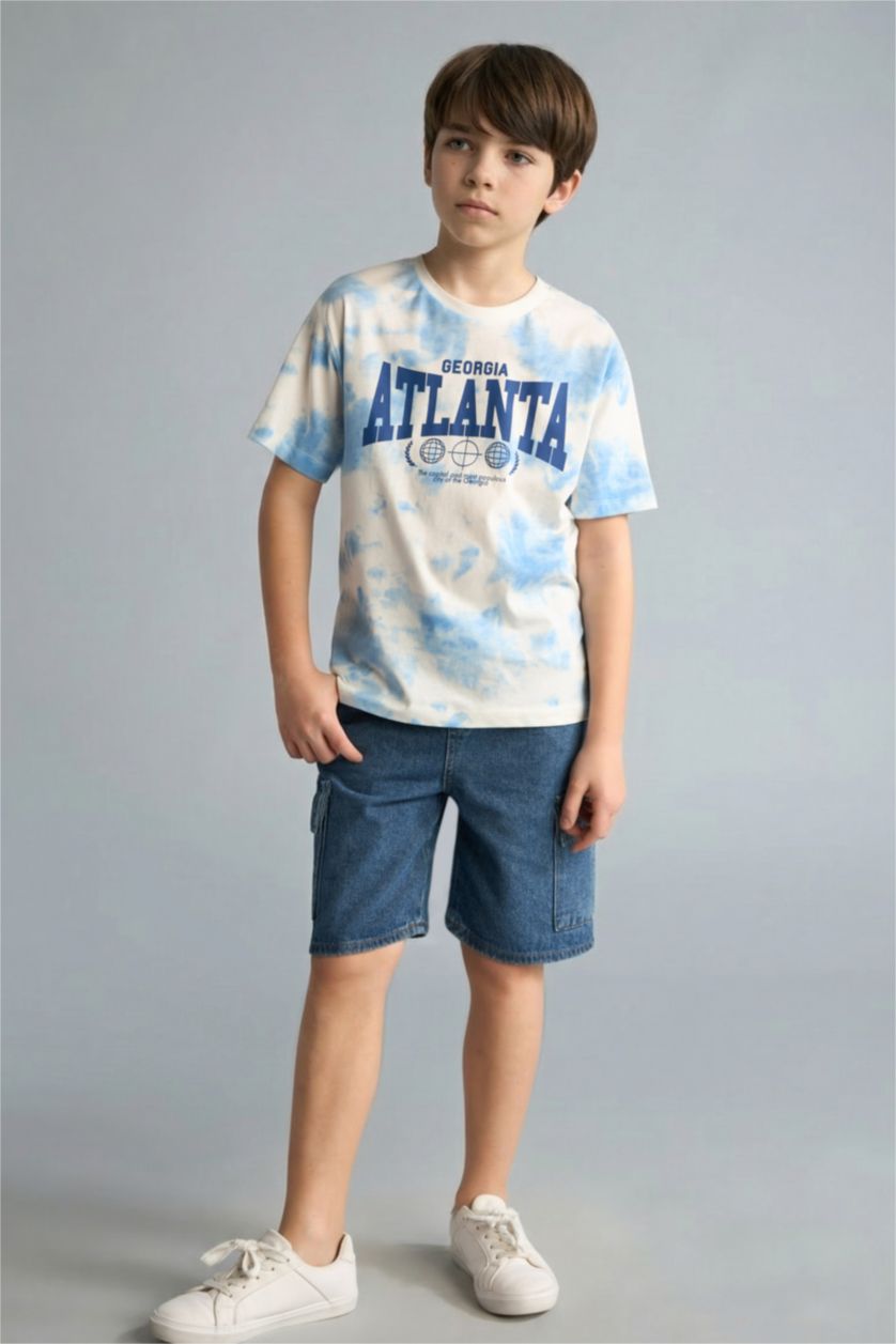 Boys & Teens White New Regular Fit Printed Short Sleeve T-Shirt