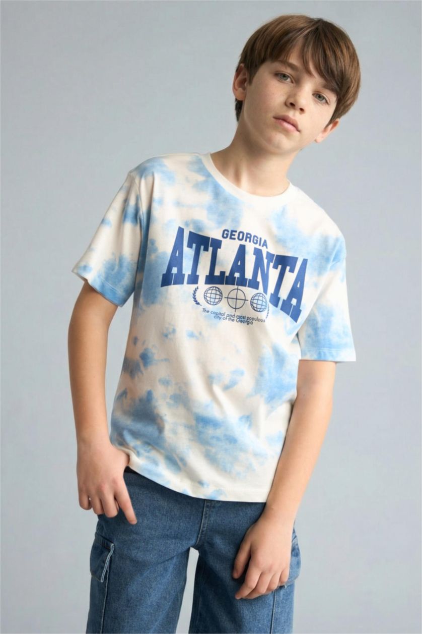 Boys & Teens White New Regular Fit Printed Short Sleeve T-Shirt