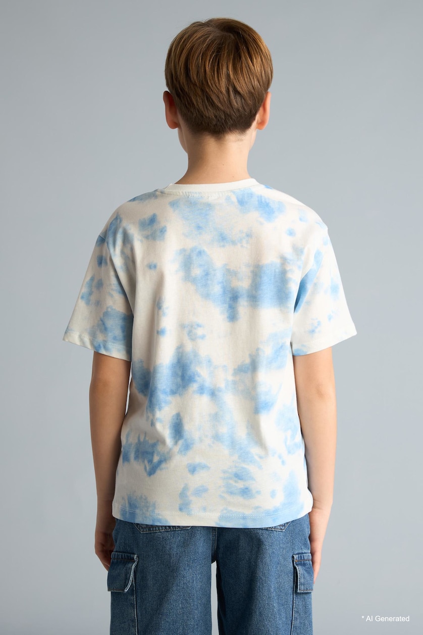 Young Boys - Teen Boys White Boy New Regular Fit Printed Short Sleeve T-Shirt