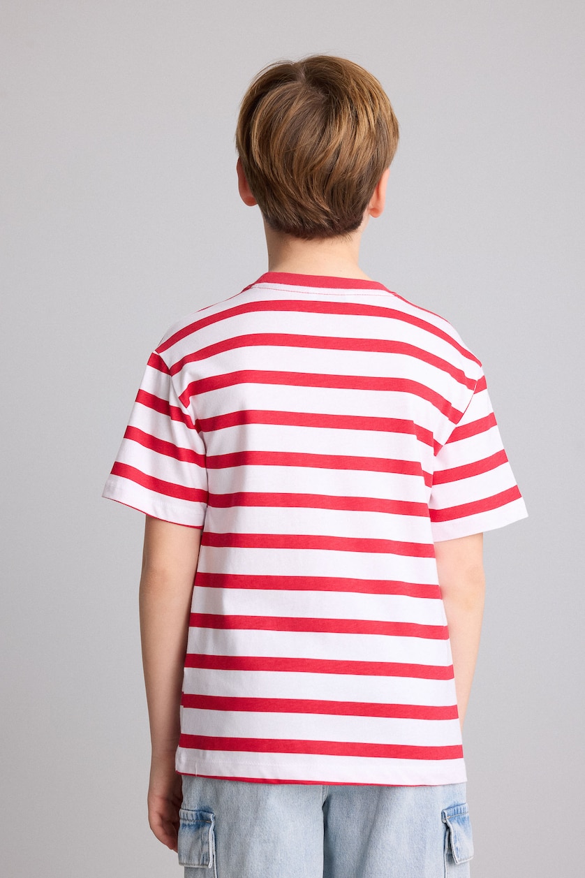 Young Boys - Teen Boys Red Boy New Regular Fit Printed Short Sleeve T-Shirt