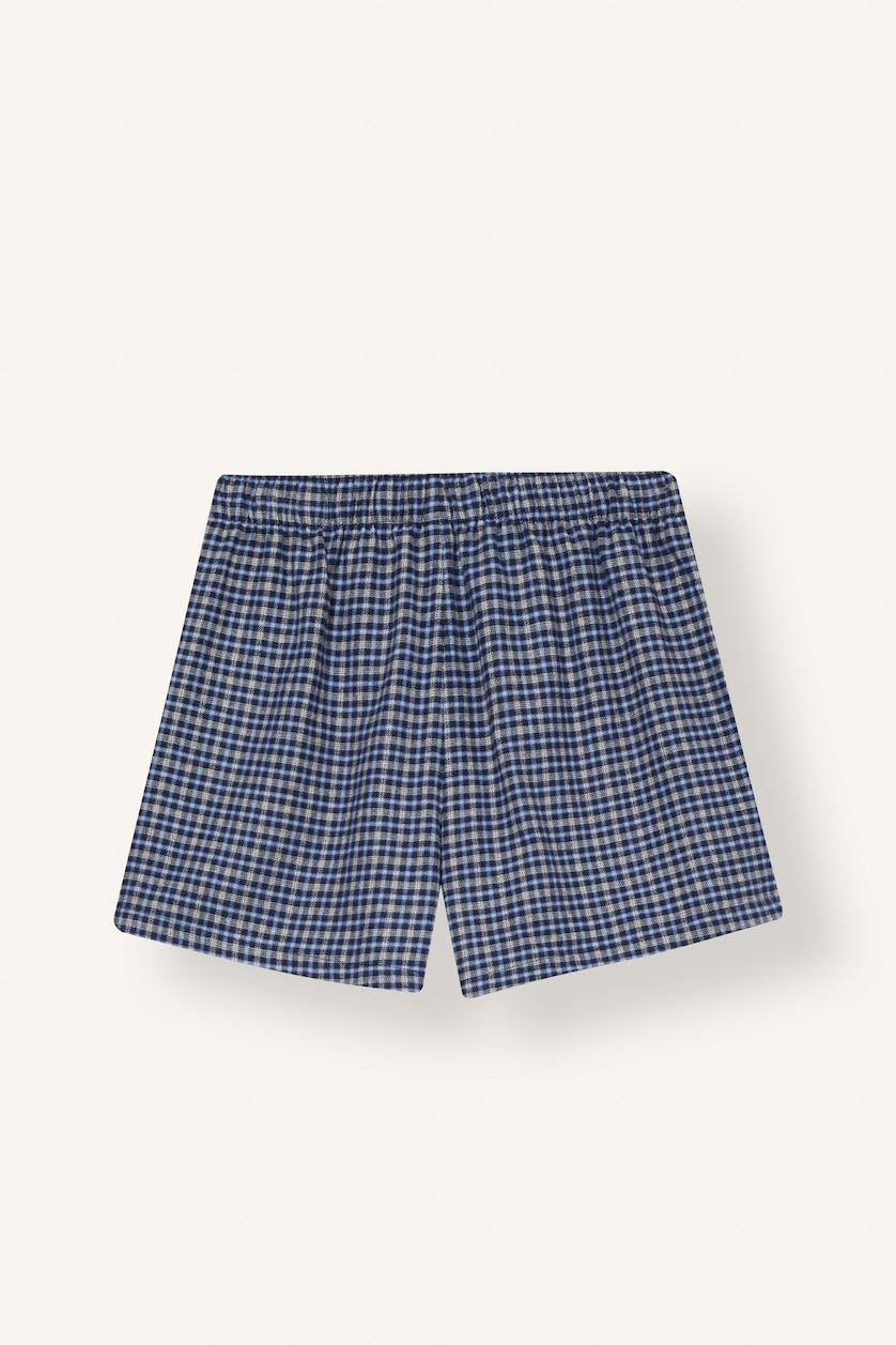 FEMME Marin Ensemble en flanelle 100% coton à carreaux Top à manches courtes et Short Coupe régulière