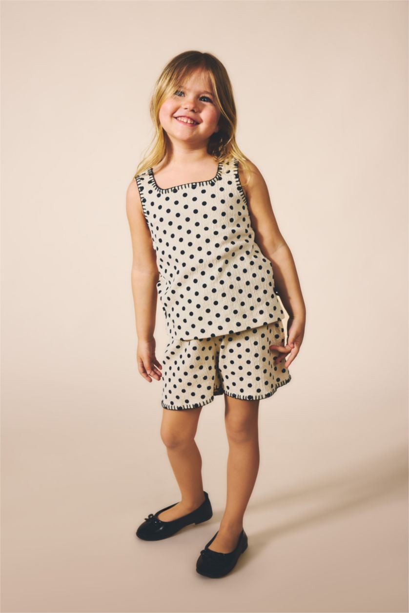 BABY GIRL Ecru Baby Girl 2 piece Regular Fit Square Collar Set