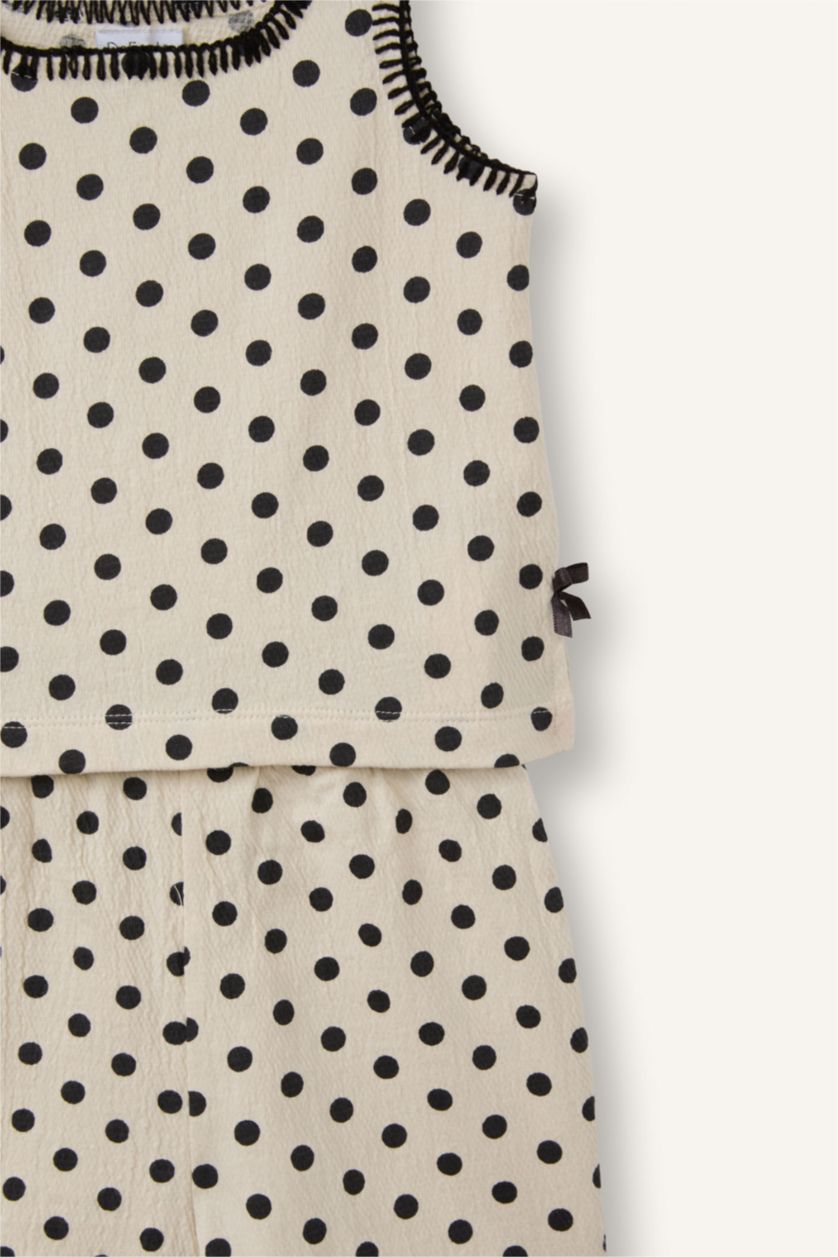 Kız Bebek Ekru Krinkıl Puantiyeli 2'li Takım Kız Bebek