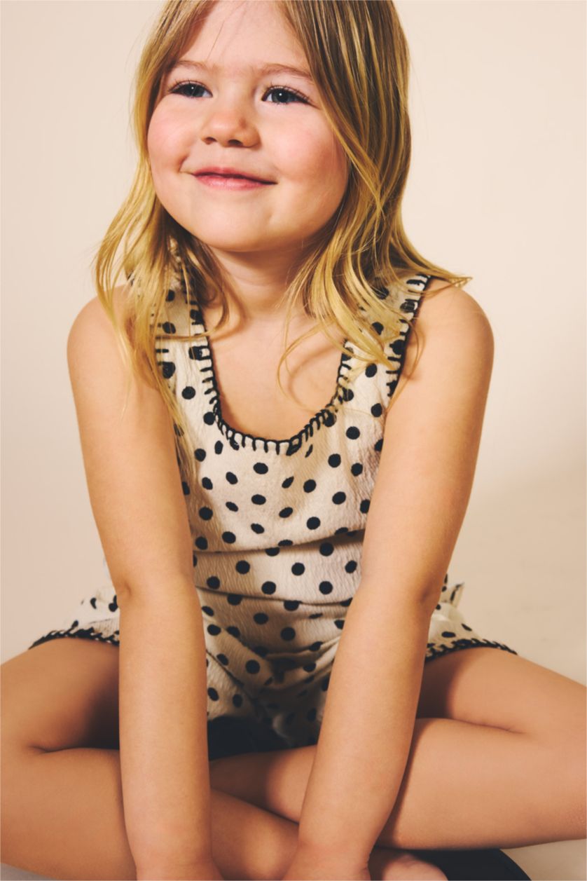 BABY GIRL Ecru Baby Girl 2 piece Regular Fit Square Collar Set