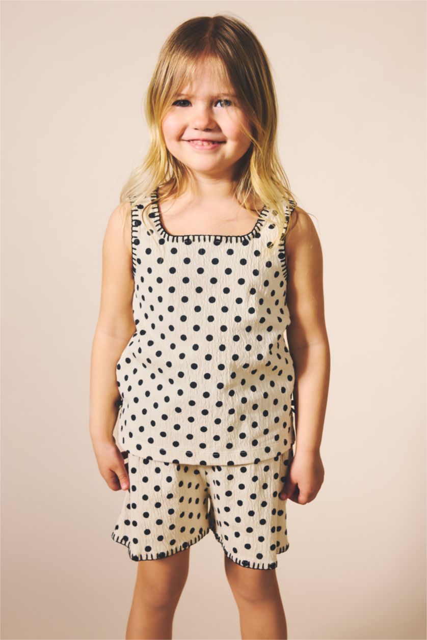 BABY GIRL Ecru Baby Girl 2 piece Regular Fit Square Collar Set