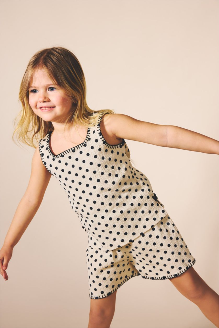 BABY GIRL Ecru Baby Girl 2 piece Regular Fit Square Collar Set