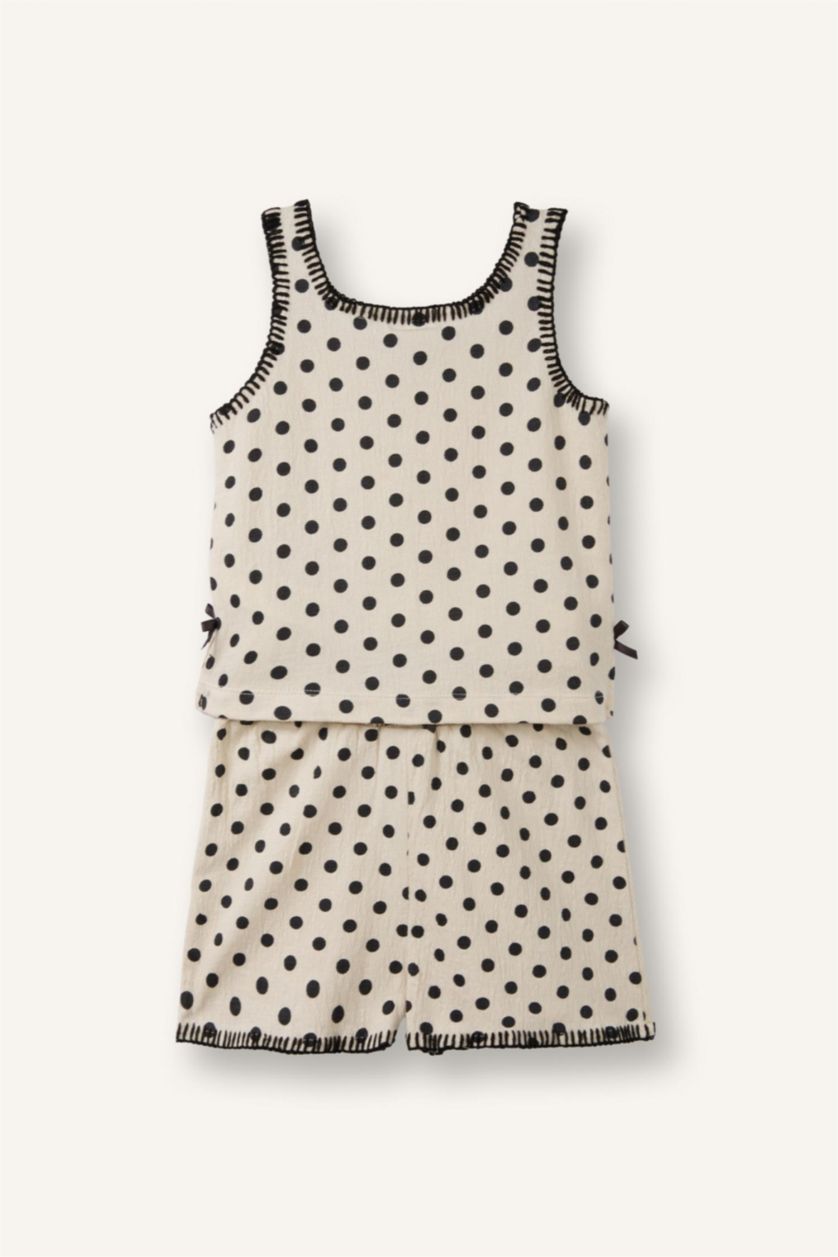 BABY GIRL Ecru Baby Girl 2 piece Regular Fit Square Collar Set