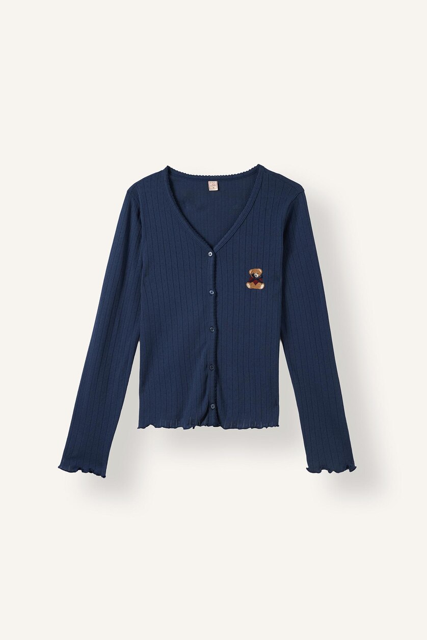 Kadın Lacivert Regular Fit Uzun Kollu Geniş Paça Pijama Takımı