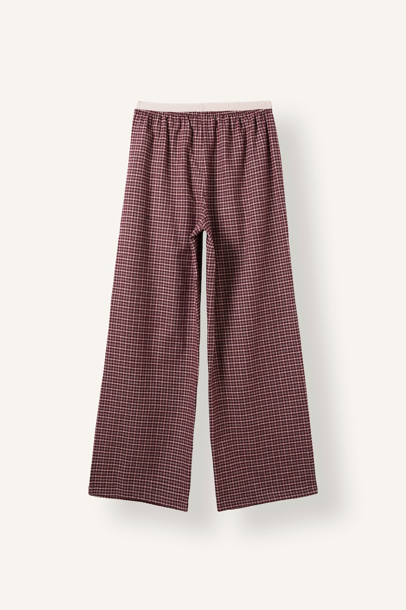 Women Bordeaux Flanel 2 piece Set