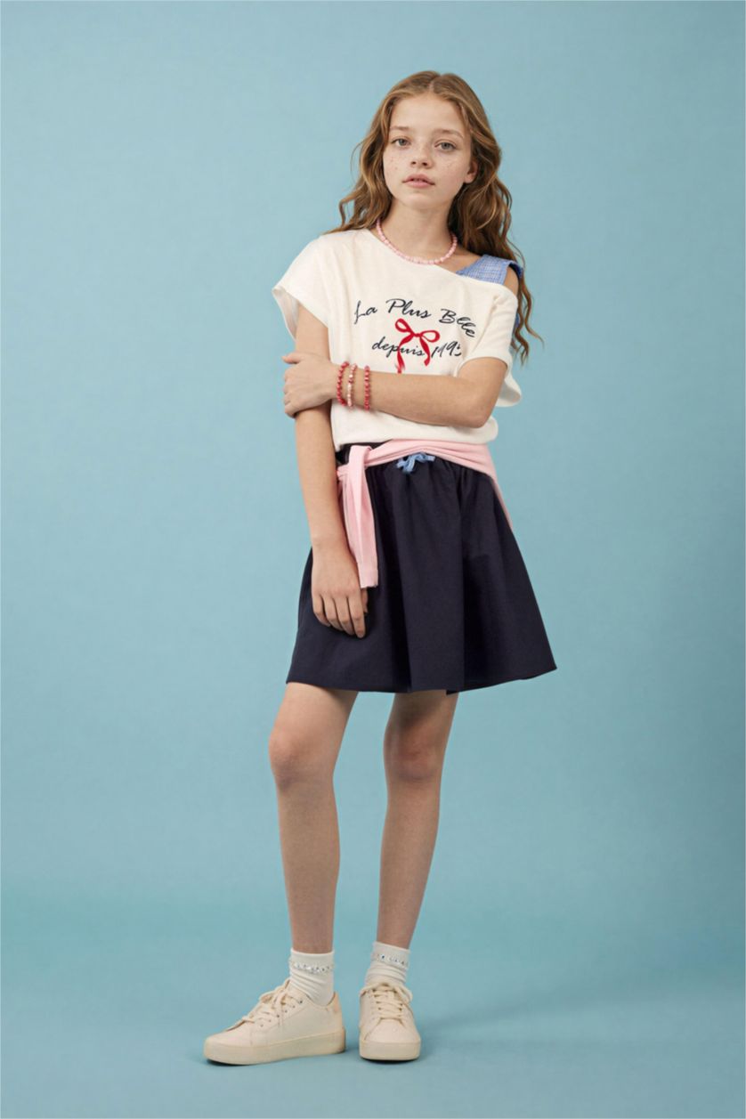 GIRLS & TEENS NAVY Girl Cotton Regular Fit Skirt