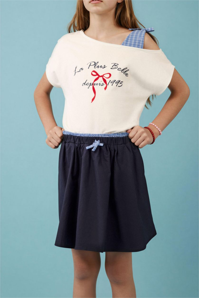 GIRLS & TEENS NAVY Girl Cotton Regular Fit Skirt