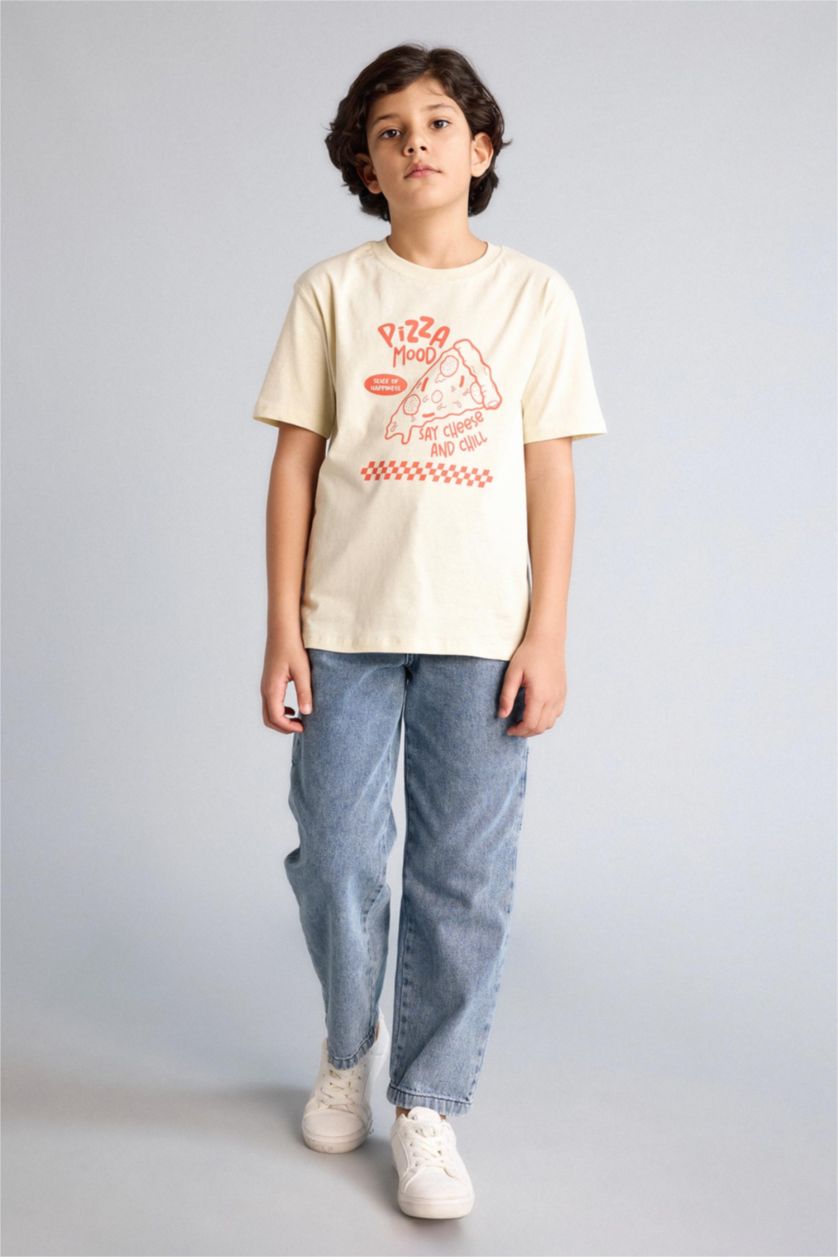 Erkek Çocuk - Genç Erkek Kum Baskılı Tişört Erkek Çocuk